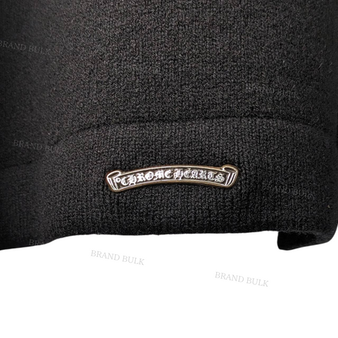 Chrome Hearts 3 CH Cross Leather Patch Cashmere Sweater