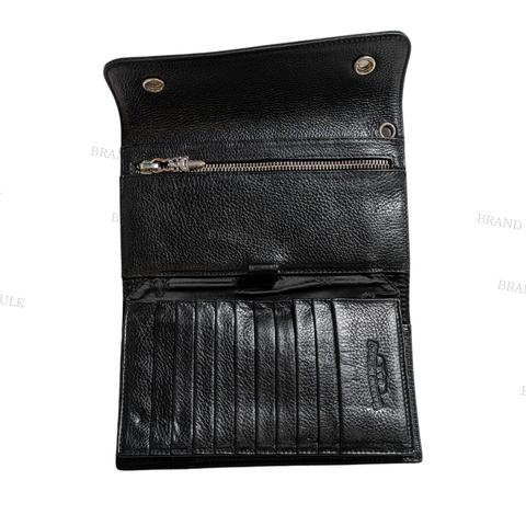 Chrome Hearts Wave Heavy Leather Long Wallet