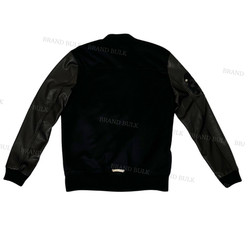 Chrome Hearts LETTERMAN Leather Jacket with Cemetery Cross & BS Fluer