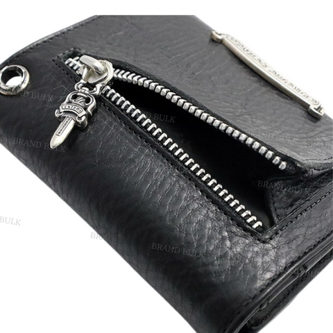 Chrome Hearts Wave Heavy Leather Mini Wallet