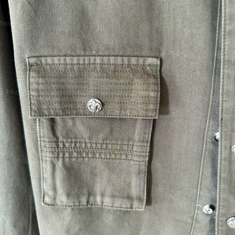 Chrome Hearts BS Fluer Leather Patch Army Shirts
