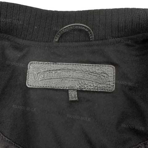 Chrome Hearts LETTERMAN Leather Jacket with Cemetery Cross & BS Fluer