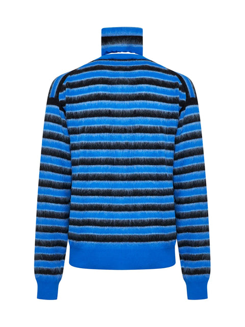 Striped Roll-Neck Knitted Jumper