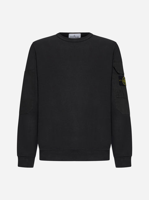 Sleeve-pocket cotton sweatshirt
