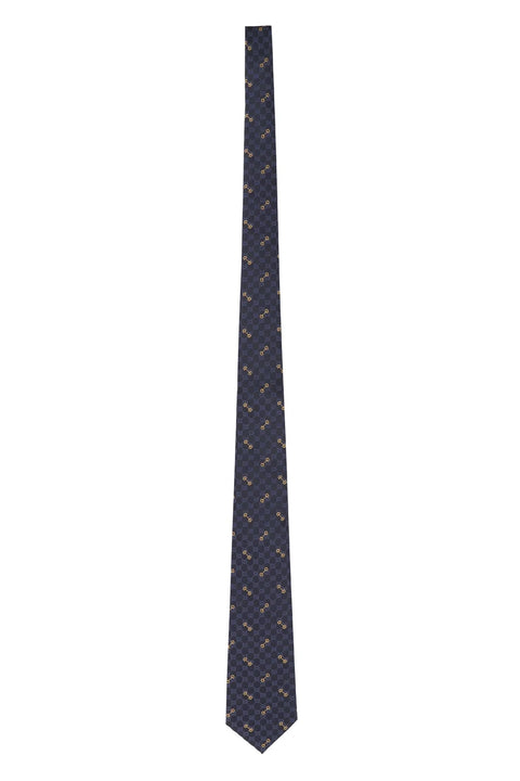 Horsebit Embroidered Tie