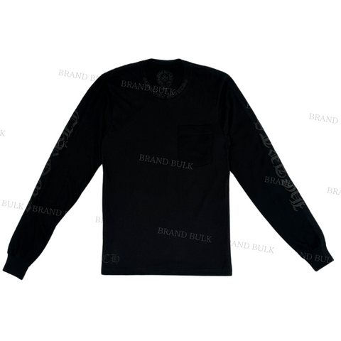 Chrome Hearts  Neck Letters Logo L/S T-Shirt (Black × Black)