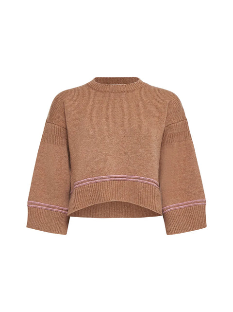 Logo Intarsia-Knit Cropped Jumper