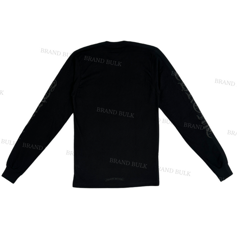 Chrome Hearts  Neck Letters Logo L/S T-Shirt (Black × Black)