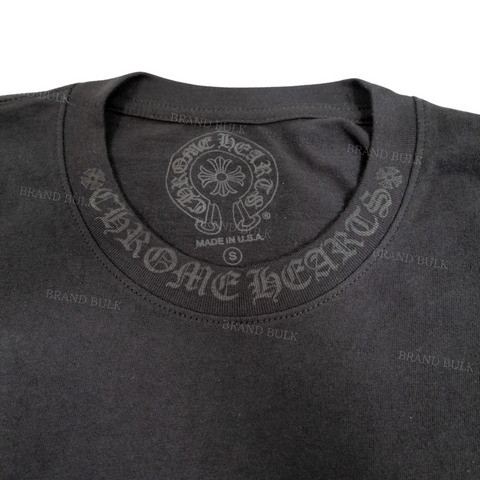 Chrome Hearts  Neck Letters Logo L/S T-Shirt (Black × Black)