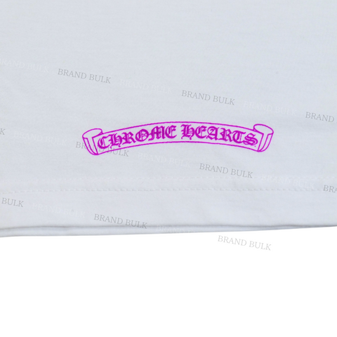 Chrome Hearts  Neck Letters Logo L/S T-Shirt (White × Purple)