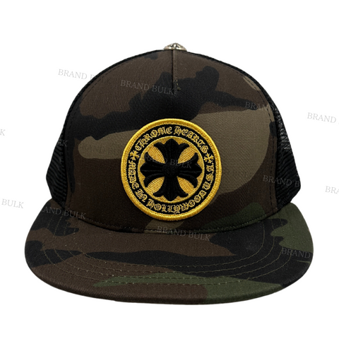 Chrome Hearts Yellow CH Plus Patch Trucker Hat