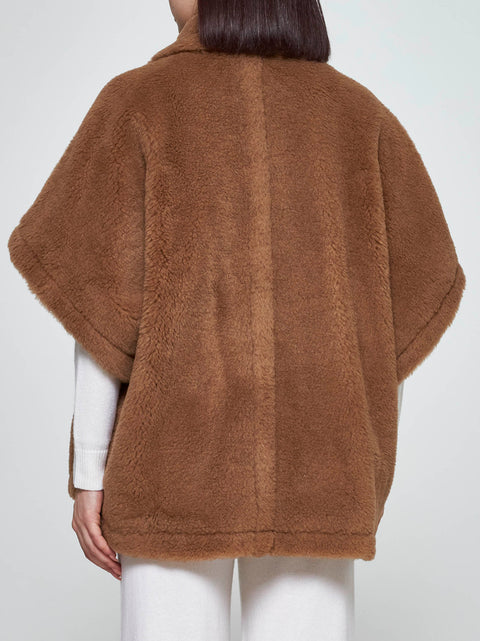 Tebe wool-blend teddy cape