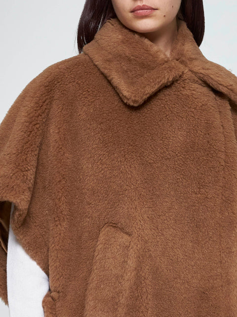 Tebe wool-blend teddy cape