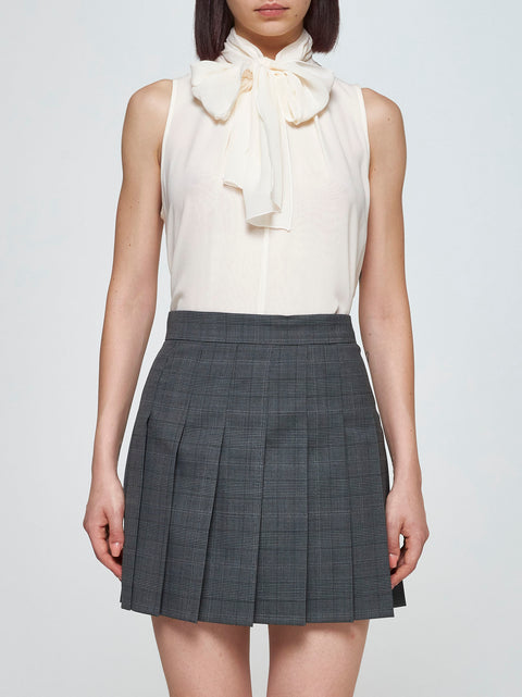 Alcuno wool-blend pleated miniskirt