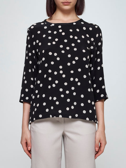 Arturo polka-dot silk blouse