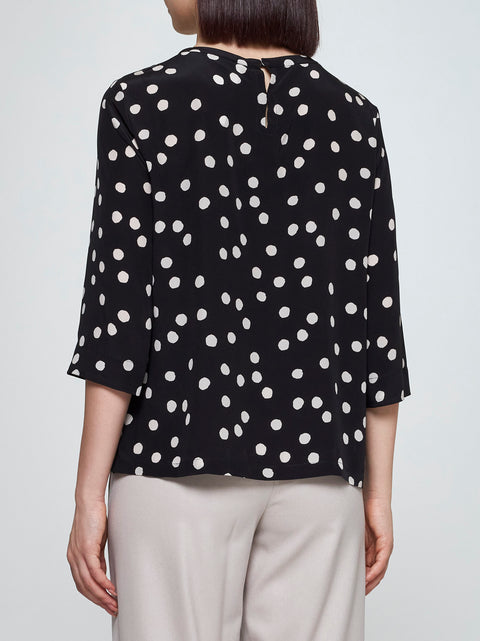 Arturo polka-dot silk blouse