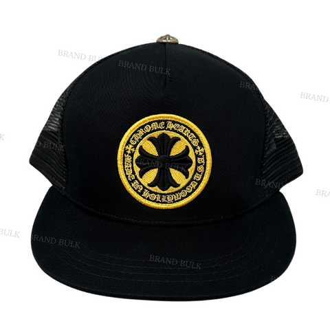 Chrome Hearts Yellow CH Plus Patch Trucker Hat