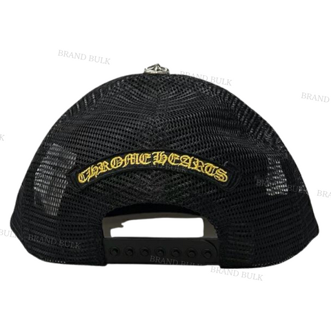 Chrome Hearts Yellow CH Plus Patch Trucker Hat