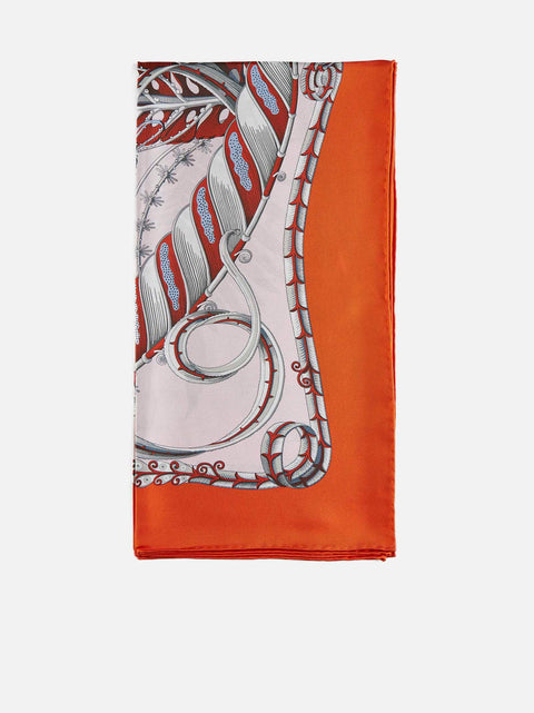 Fish print silk scarf