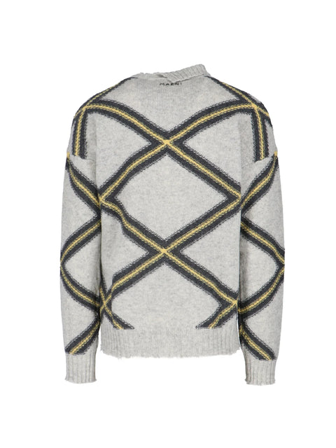 Diamond Pattern Knitted Sweater