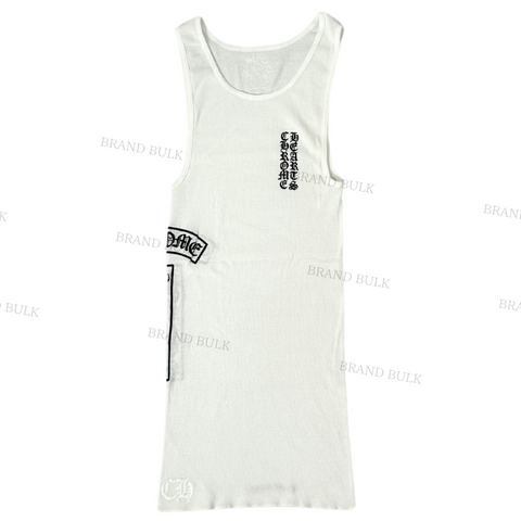 Chrome Hearts Vertical Letters Logo Rib Tank Top