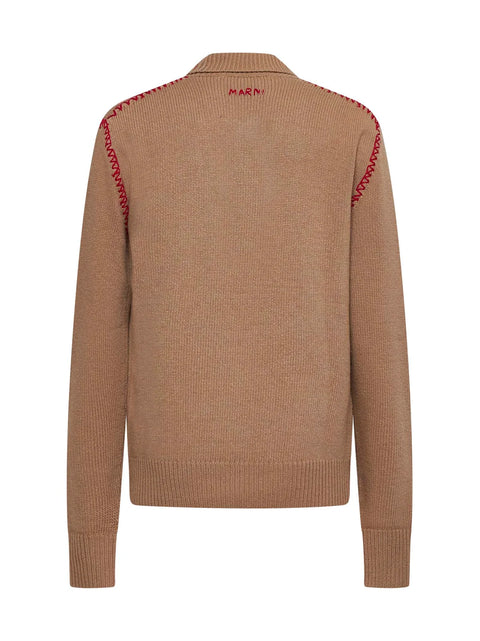 Long Sleeved Knitted Polo Jumper