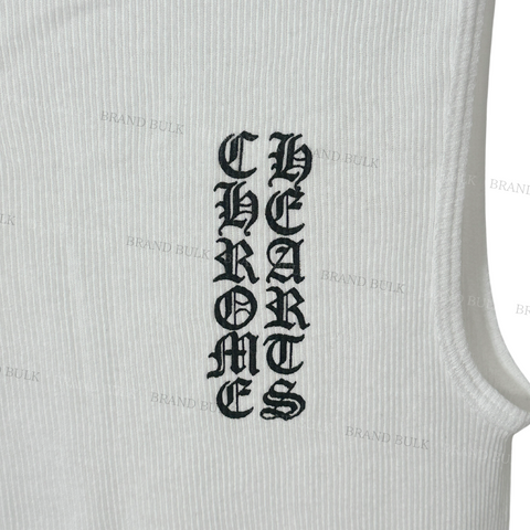 Chrome Hearts Vertical Letters Logo Rib Tank Top