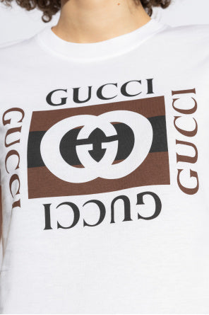 WHITE T-shirt with printed logo