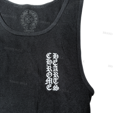 Chrome Hearts Vertical Letters Logo Rib Tank Top