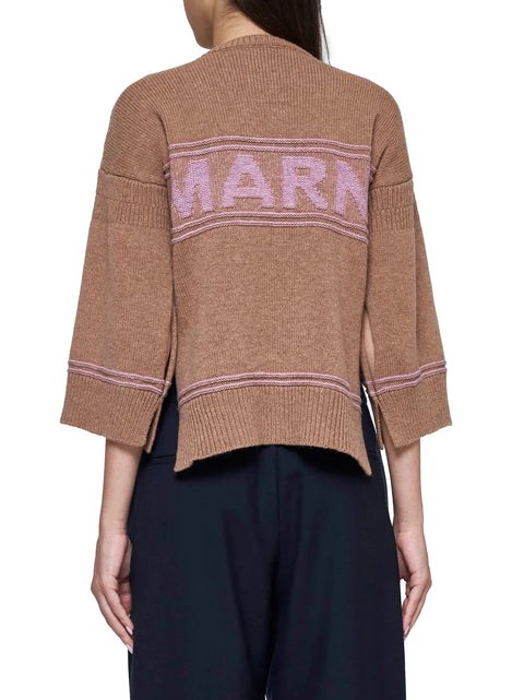 Logo Intarsia-Knit Cropped Jumper