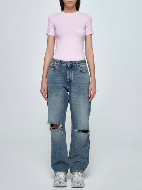 Side straps loose-fit jeans