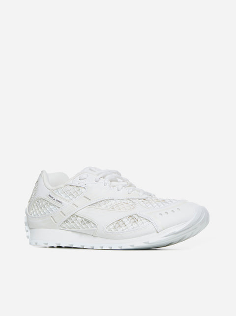 Orbit mesh and faux leather sneakers