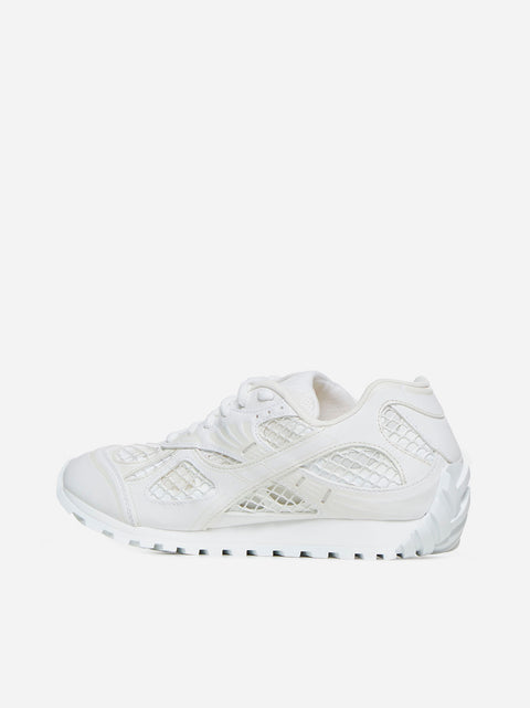 Orbit mesh and faux leather sneakers