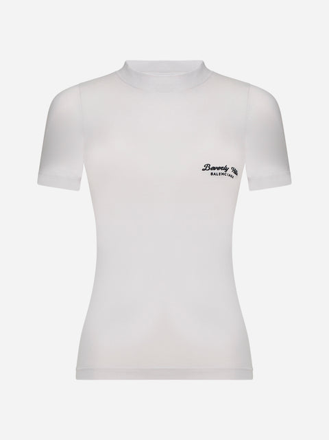 Logo cotton fitted t-shirt