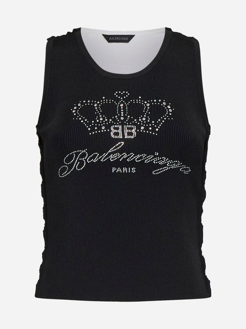 Logo knit tank top