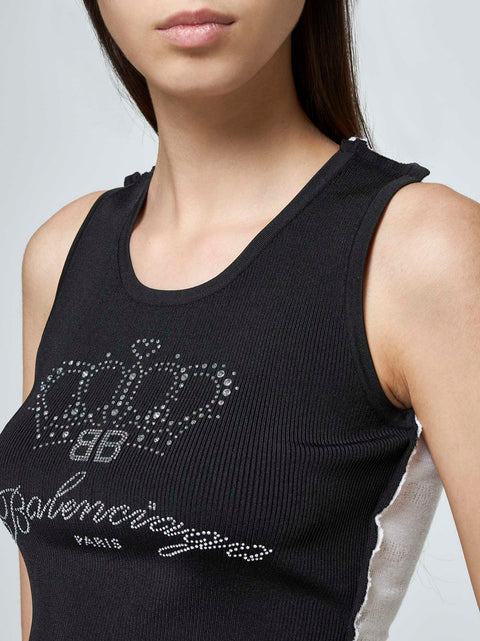 Logo knit tank top