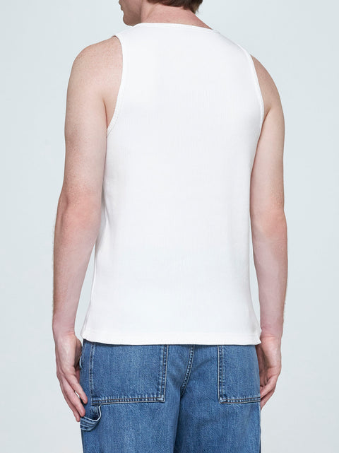 Logo-patch cotton tank top