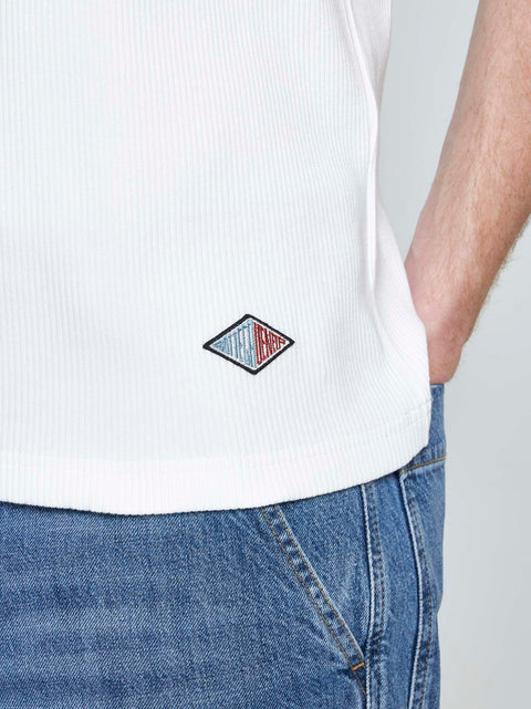 Logo-patch cotton tank top