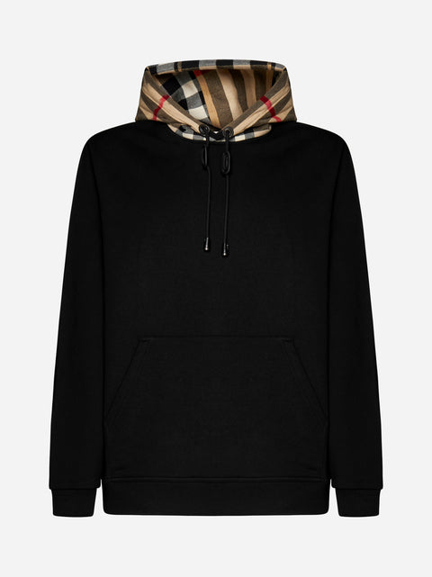 Samuel check cotton hoodie