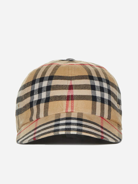 Check cotton baseball cap