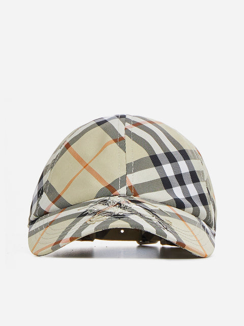 Check print baseball cap