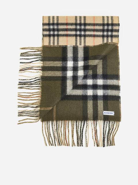 Check cashmere scarf