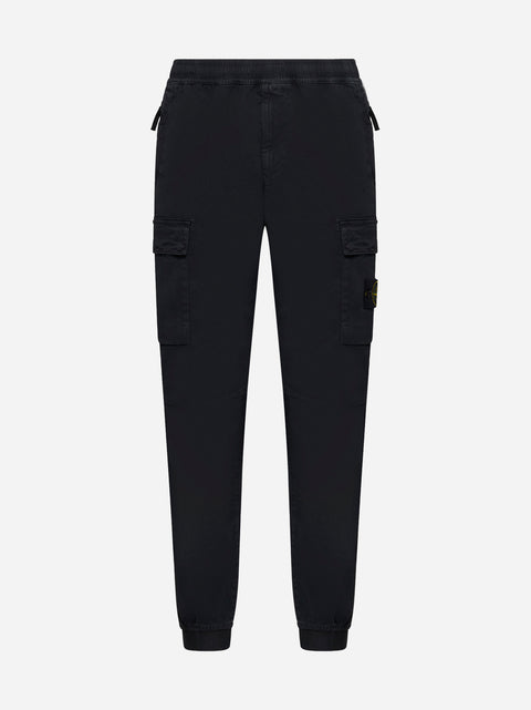 Stretch cotton tapered trousers