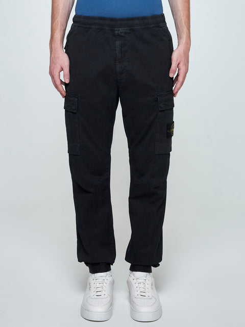 Stretch cotton tapered trousers