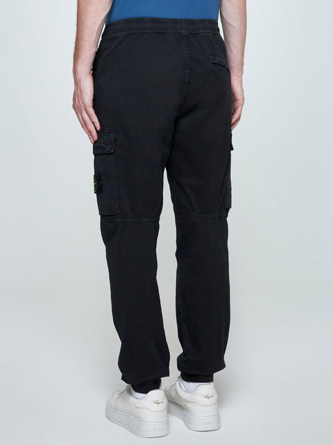 Stretch cotton tapered trousers