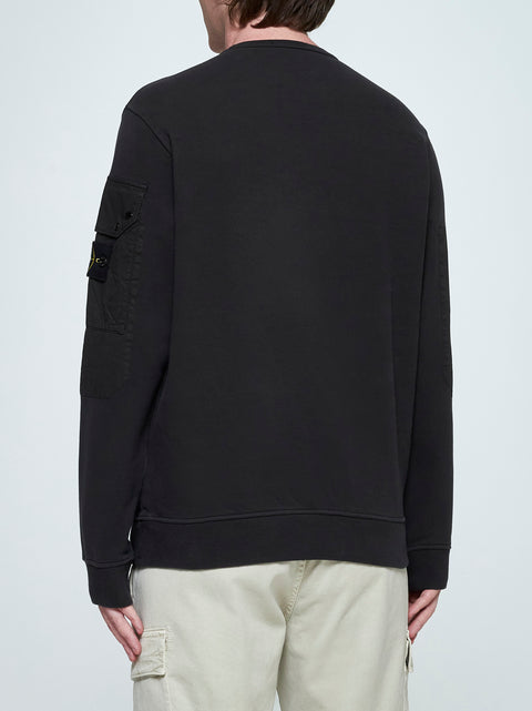 Sleeve-pocket cotton sweatshirt