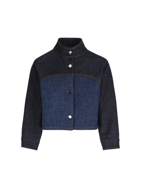 Panelled Cropped Denim Jacket