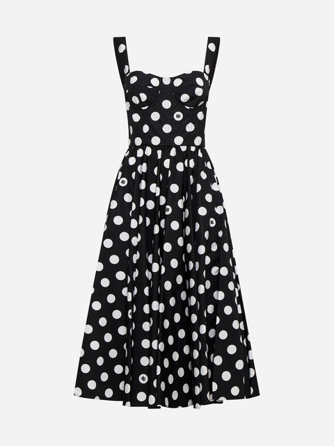 Polka dot print cotton dress