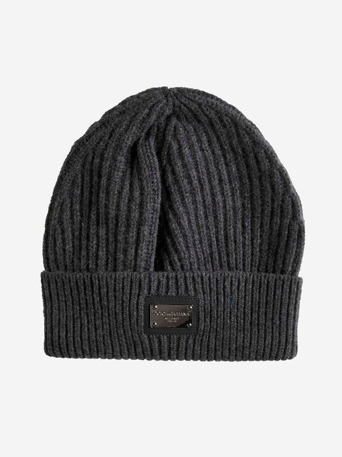 Logo-plaque wool and cashmere beanie