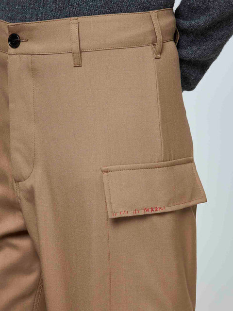 Wool cargo trousers